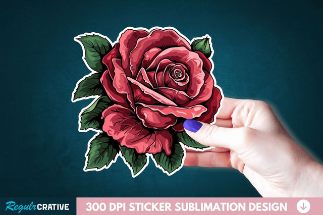 Rose Flower Sticker Clipart Sublimation Regulrcrative 
