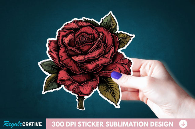 Rose Flower Sticker Clipart Sublimation Regulrcrative 