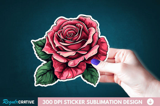 Rose Flower Sticker Clipart Sublimation Regulrcrative 