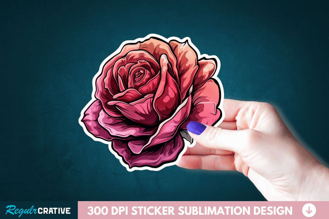 Rose Flower Sticker Clipart Sublimation Regulrcrative 