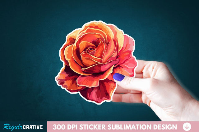 Rose Flower Sticker Clipart Sublimation Regulrcrative 