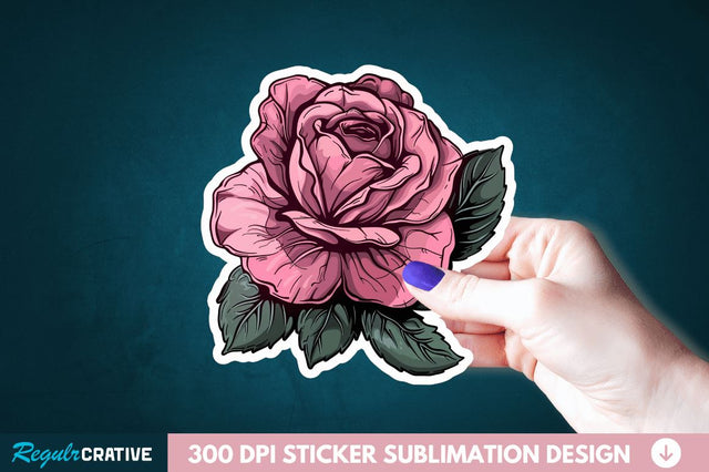 Rose Flower Sticker Clipart Sublimation Regulrcrative 
