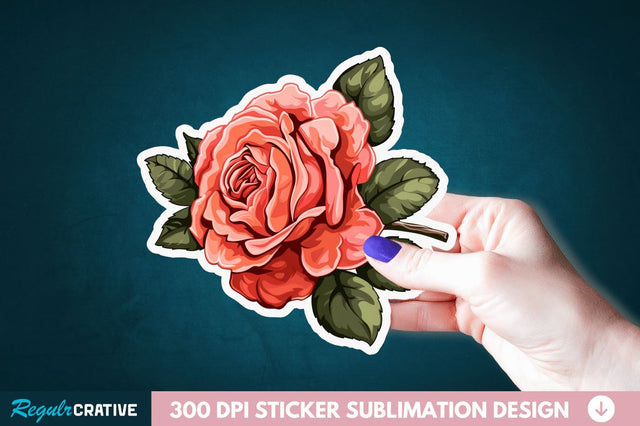Rose Flower Sticker Clipart Sublimation Regulrcrative 