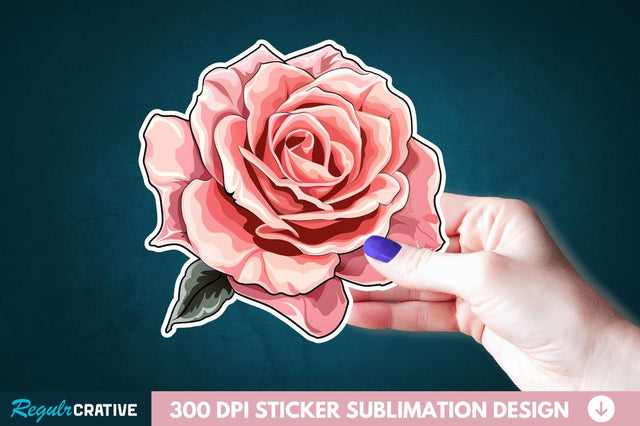 Rose Flower Sticker Clipart Sublimation Regulrcrative 