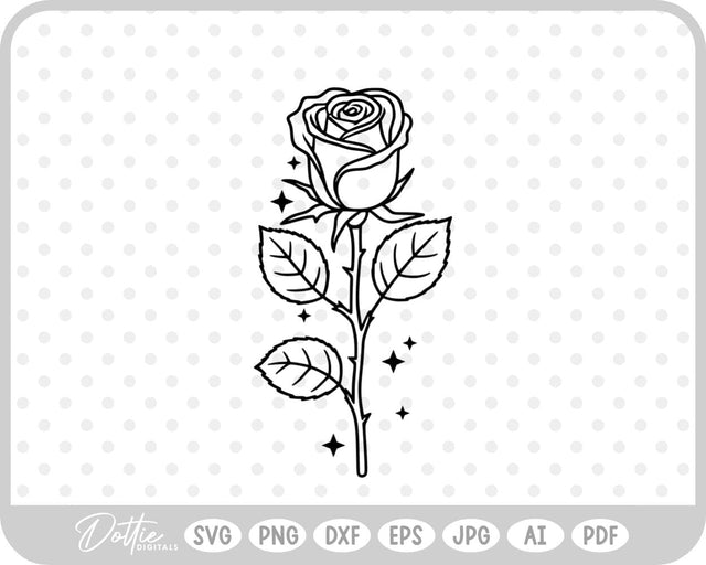 Rose Flower SVG DottieDigitals 