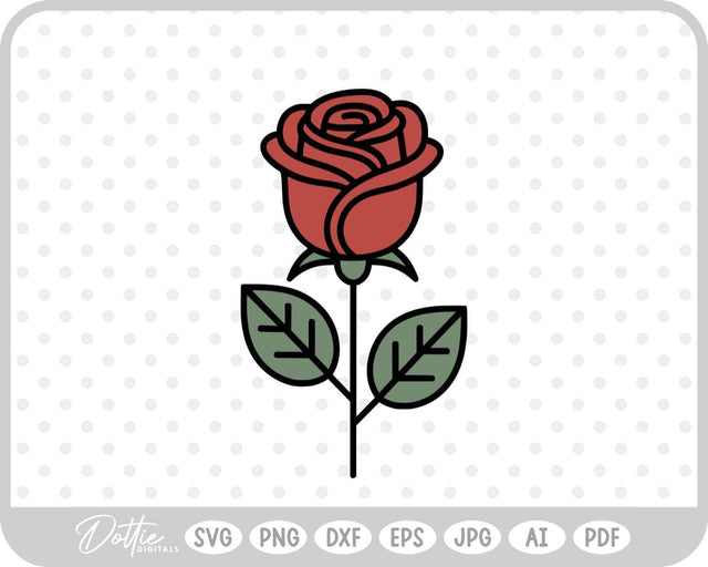 Rose Flower SVG DottieDigitals 
