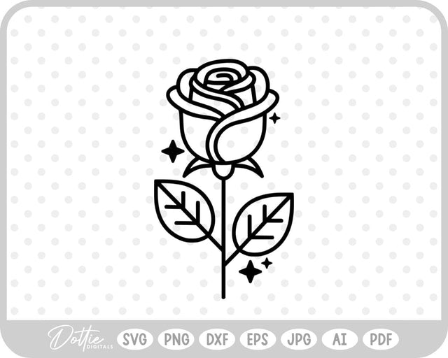 Rose Flower SVG DottieDigitals 