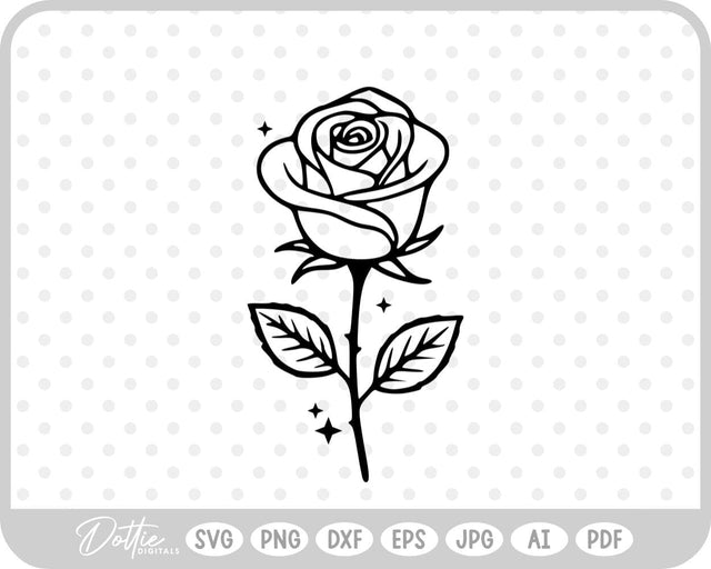 Rose Flower SVG DottieDigitals 