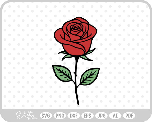 Rose Flower SVG DottieDigitals 