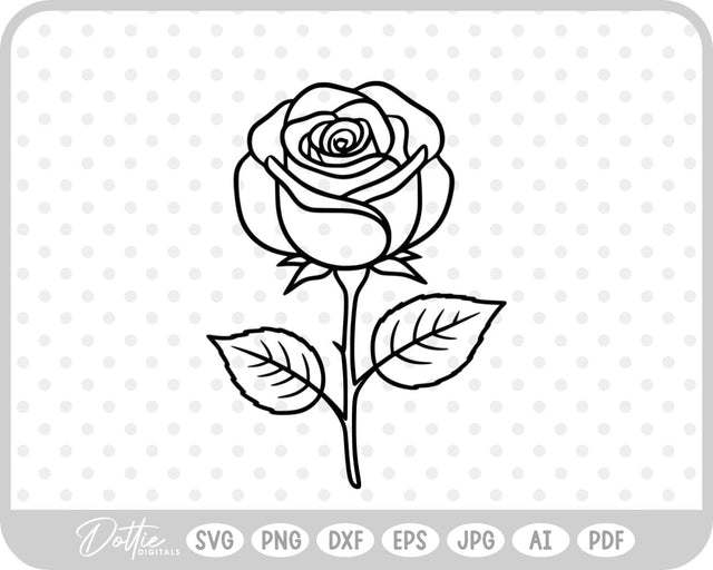 Rose Flower SVG DottieDigitals 