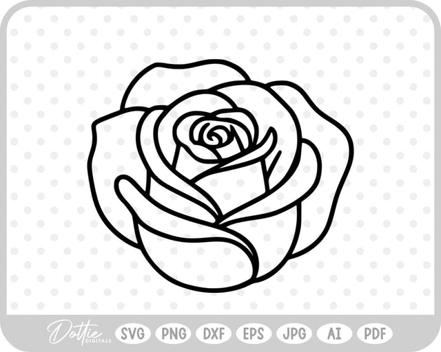 Rose Flower SVG DottieDigitals 