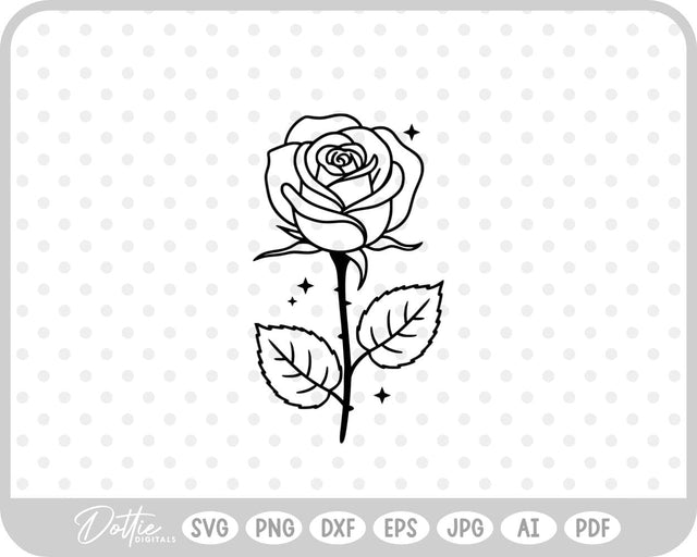 Rose Flower SVG DottieDigitals 
