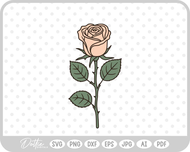 Rose Flower SVG DottieDigitals 