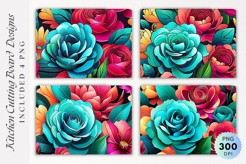 Rose Flowers Cutting Board PNG Design Sublimation Regulrcrative 