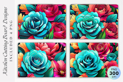 Rose Flowers Cutting Board PNG Sublimation Regulrcrative 