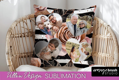 Rose Flowers Photo Frame Pillow Sublimation - Add Your Photo Sublimation OrangeBrushStudio 