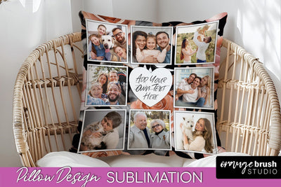 Rose Flowers Photo Frame Pillow Sublimation - Add Your Photo Sublimation OrangeBrushStudio 