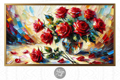 Rose Frame Tv Art, tv wallpaper, Valentines Day Frame TV art Digital Pattern Artisan Craft SVG 