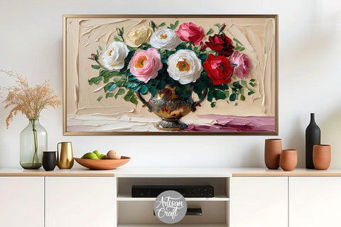 Rose Frame TV Art, Valentine Frame TV art, rose wallpaper Digital Pattern Artisan Craft SVG 