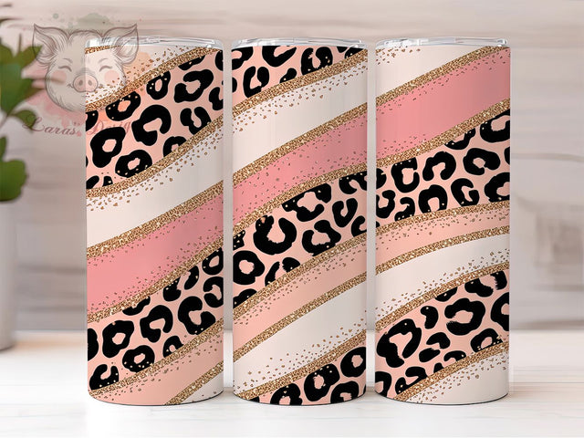 Rose Gold Cheetah Glam Tumbler, Cheetah Print, Glam Wrap, 20Oz Tumbler, Sublimation Design, Animal Print, Luxe Vibes Sublimation Lara' s Designs 