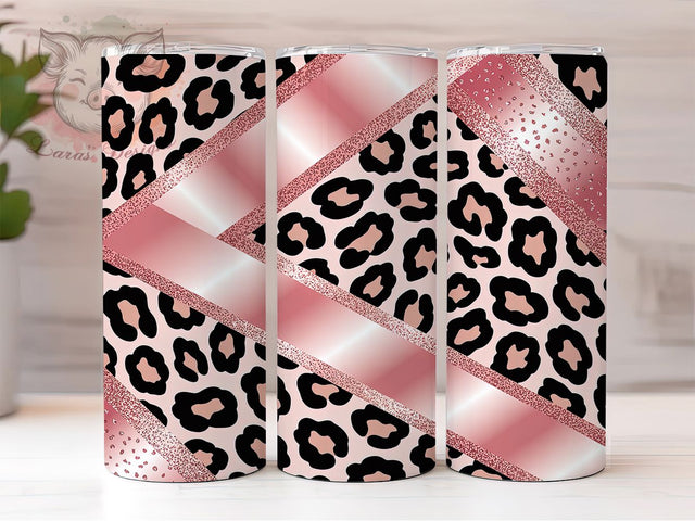 Rose Gold Cheetah Glam Tumbler, Cheetah Print, Glam Wrap, 20Oz Tumbler, Sublimation Design, Animal Print, Luxe Vibes Sublimation Lara' s Designs 