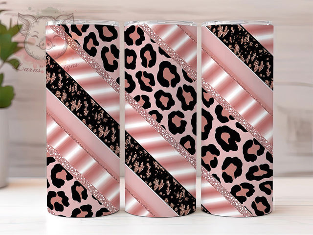 Rose Gold Cheetah Glam Tumbler, Cheetah Print, Glam Wrap, 20Oz Tumbler, Sublimation Design, Animal Print, Luxe Vibes Sublimation Lara' s Designs 