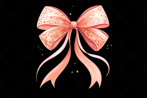 Rose Gold Glitter Coquette Bow Clipart, rose gold bow, glitter coquette bow, romantic bow design, gold glitter clipart, digital bow design, feminine rose bow, glitter bow art Sublimation FloridPrintables 