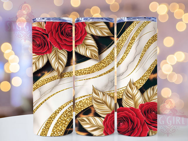 Rose Gold Glitter Leopard Tumbler, Rose Gold Pattern, Glamorous Animal Print Design, 20Oz Sublimation Wrap, Elegant Leopard Art, Sparkling Rose Gold Texture, Tumbler Sublimation Sublimation SvggirlplusArt 
