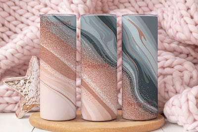 Rose Gold Glitter Marble 20oz Tumbler Sublimation DesignSVG 