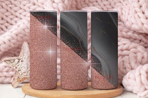 Rose Gold Glitter Marble 20oz Tumbler Sublimation DesignSVG 