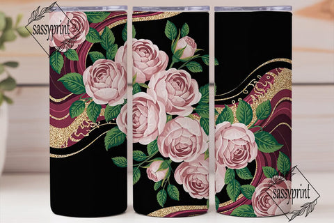 Rose Gold Glitter Marble 20oz Tumbler Sublimation sassyprint 