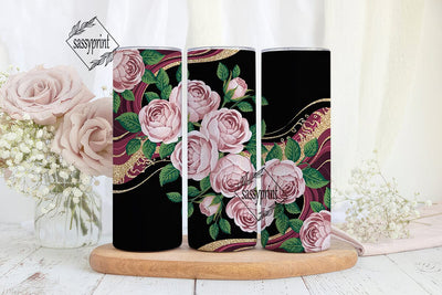Rose Gold Glitter Marble 20oz Tumbler Sublimation sassyprint 
