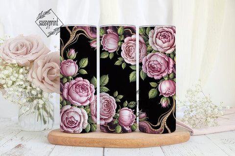 Rose Gold Glitter Marble 20oz Tumbler Sublimation sassyprint 