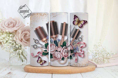 Rose Gold Hair Salon 20oz Tumbler Wrap Sublimation sassyprint 