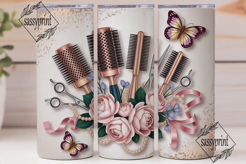 Rose Gold Hair Salon 20oz Tumbler Wrap Sublimation sassyprint 