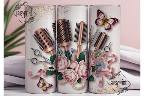 Rose Gold Hair Salon 20oz Tumbler Wrap Sublimation sassyprint 