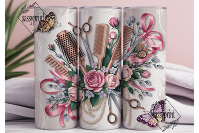 Rose Gold Hair Salon 20oz Tumbler Wrap Sublimation sassyprint 