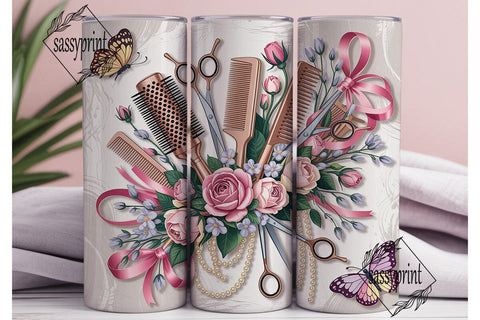 Rose Gold Hair Salon 20oz Tumbler Wrap Sublimation sassyprint 
