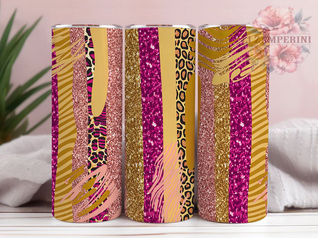 Rose Gold Leopard Glitter Tumbler, Rose Gold Tumbler, Glitter Pattern, Cheetah Print Gift, Leopard Sublimation, Fashion Accessories, Girly Tumbler Design Sublimation Li Zamperini 