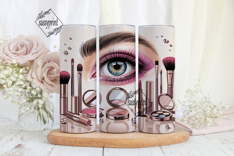 Rose Gold Makeup Glam 20oz Tumbler Wrap Sublimation sassyprint 