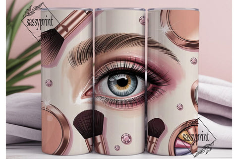 Rose Gold Makeup Glam 20oz Tumbler Wrap Sublimation sassyprint 