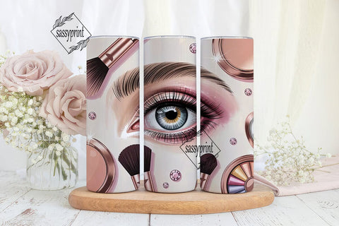 Rose Gold Makeup Glam 20oz Tumbler Wrap Sublimation sassyprint 