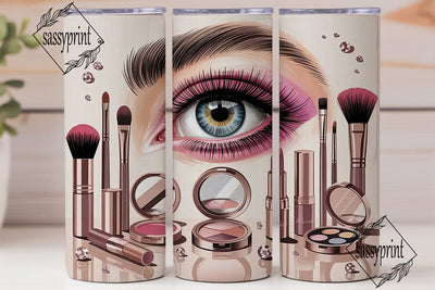 Rose Gold Makeup Glam 20oz Tumbler Wrap Sublimation sassyprint 