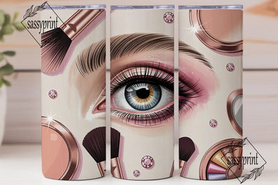 Rose Gold Makeup Glam 20oz Tumbler Wrap Sublimation sassyprint 
