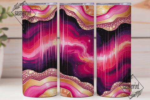 Rose Gold Nebula 20oz Tumbler Wrap Sublimation sassyprint 
