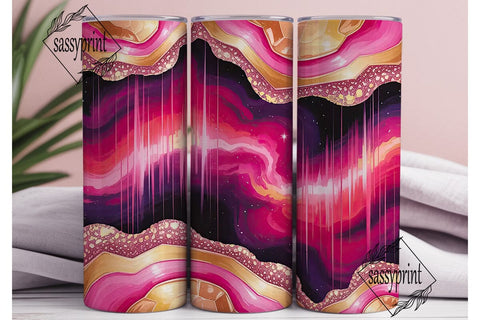 Rose Gold Nebula 20oz Tumbler Wrap Sublimation sassyprint 