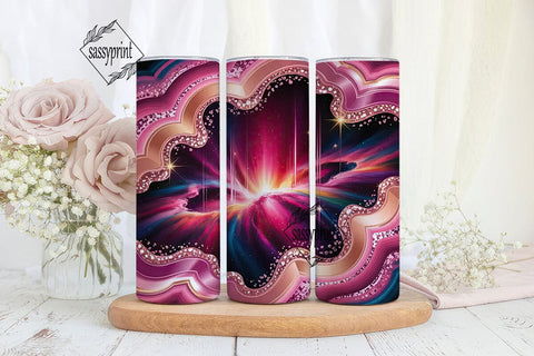 Rose Gold Nebula 20oz Tumbler Wrap Sublimation sassyprint 