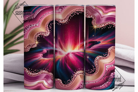 Rose Gold Nebula 20oz Tumbler Wrap Sublimation sassyprint 