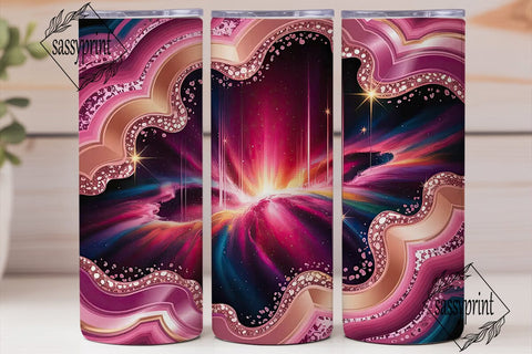 Rose Gold Nebula 20oz Tumbler Wrap Sublimation sassyprint 
