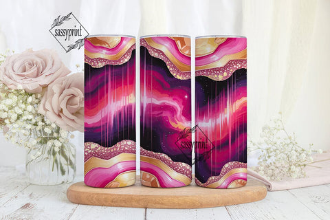 Rose Gold Nebula 20oz Tumbler Wrap Sublimation sassyprint 